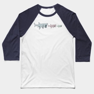 Basking Shark Family - cute cartoon Baseball T-Shirt